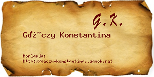 Géczy Konstantina névjegykártya
